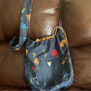 Guess jean colorful flowers crossbody bag